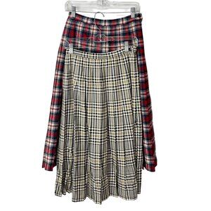 Pendleton Macduff Tartan Set of 2 Skirts Plaid Red Wool & White Black Size 8